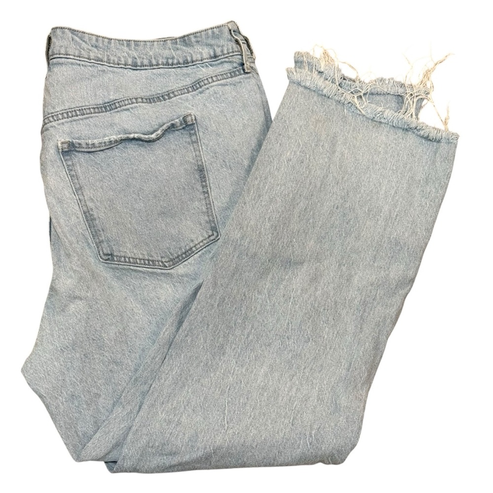 Old Navy extra high-rise kicker boot-cut jeans womens plus 22 light wash fray